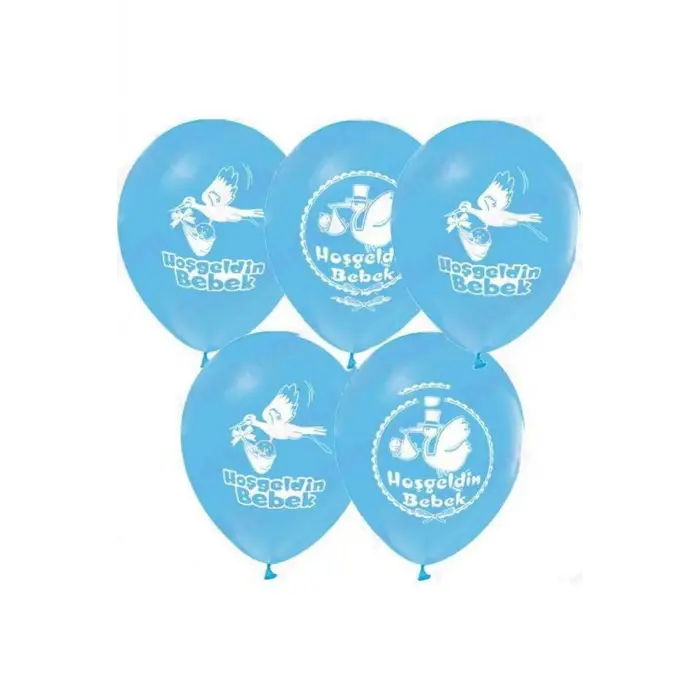 Hoş Geldin Bebek Balonu 10 Adet), MAVİ