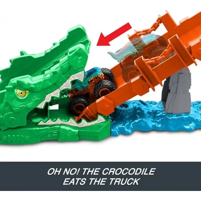 Hot Wheels Monster Trucks Timsahı Devir Oyun Seti JJN45