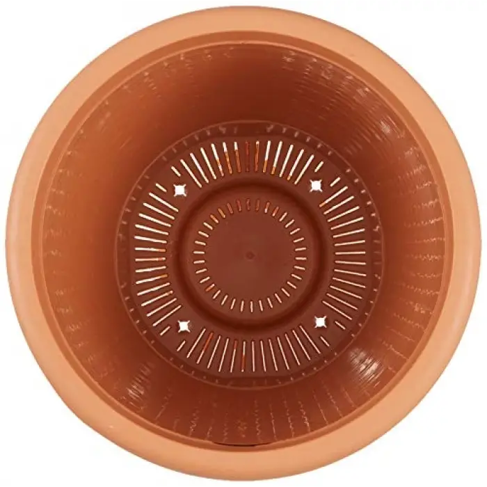 HS02 Hasır Saksı Tabaklı 25 cm, 6 L Kiremit