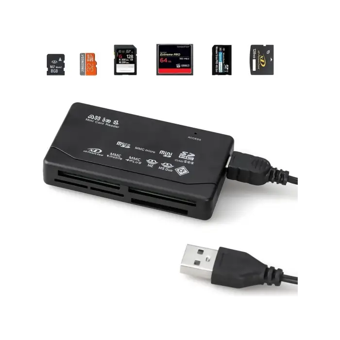 HT-09A Usb 2.0 Reader & Writer – Sd-Microsd–Cf - Duo Kart Okuyucu