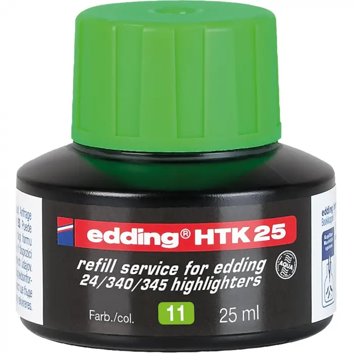 HTK25 Fosforlu Kalem Yedek Mürekkep, Açık Yeşil