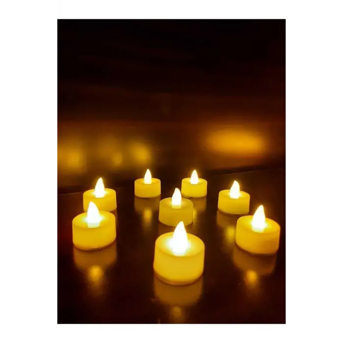 Hyd 8 Adet Led Mum Tealight Sarı Işık Pilli