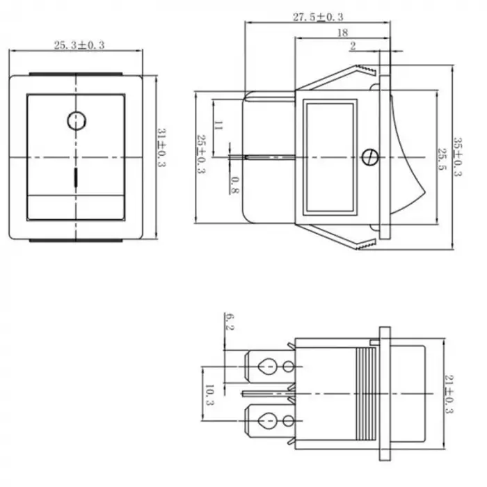IC-104 Geniş Işıklı Anahtar ON-Off 4P