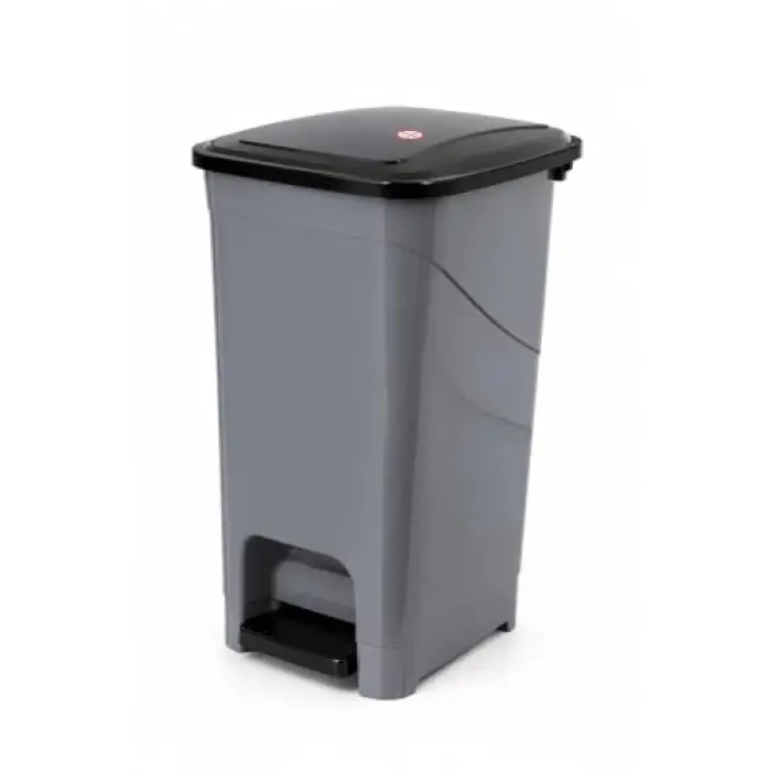 İç Kovalı Slim Pedallı Modern Çöp Kovası, Paslanmaz Çelik Görünümlü, 40 Litre