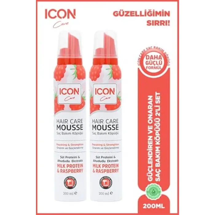 ICON SAÇ BAKIM KÖPÜĞÜ MILK PROTEIN & RASPBERRY 2Lİ SET