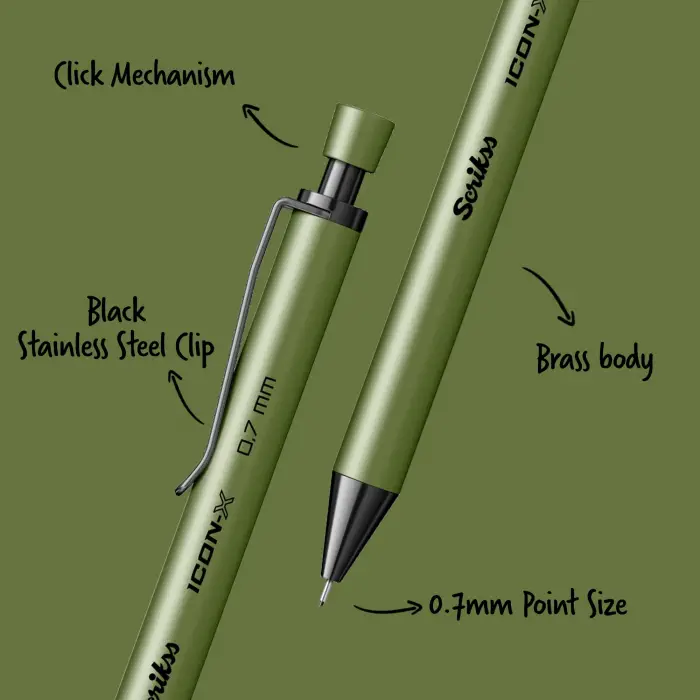 Icon-X Metal 0.7 mm yeşil versatil kalem