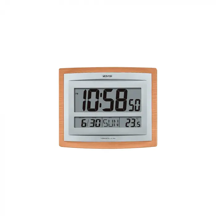 ID-15SA-5DF Duvar Saati, Duvar Saati, Digital, Gri-Kahve