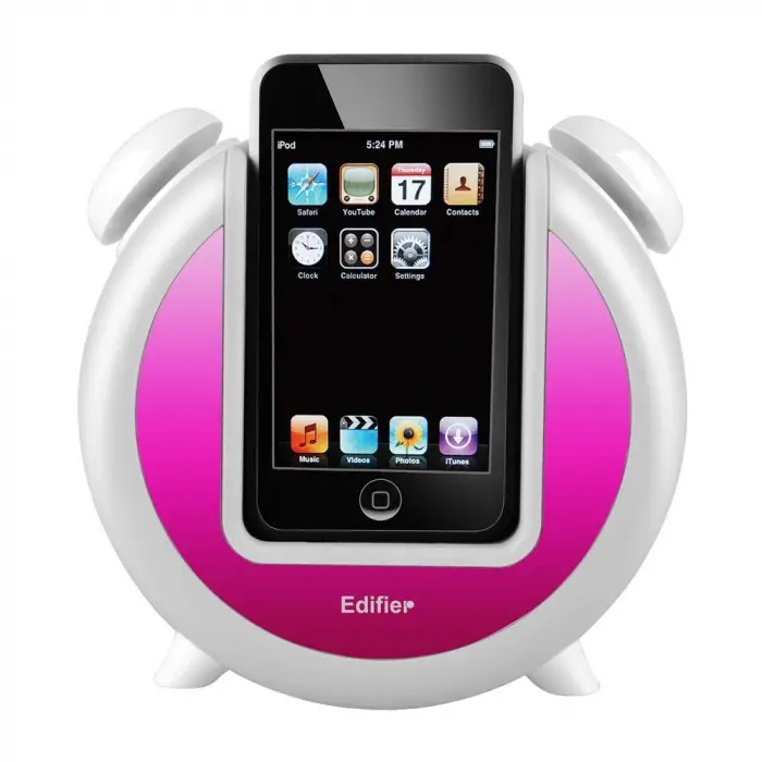 iF200 Plus Alarmlı Dock Speaker, Pembe