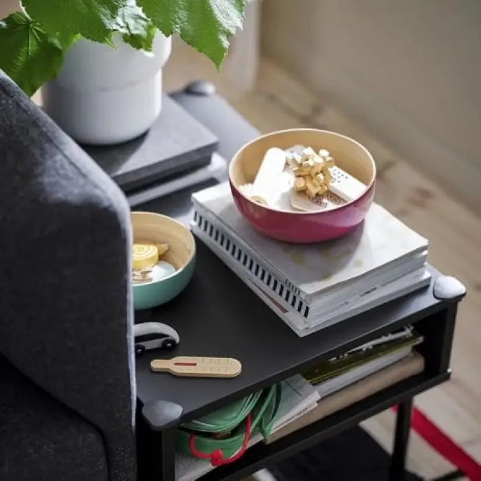 Ikea ÅKERHALLON pembe-turkuaz bambu servis kasesi