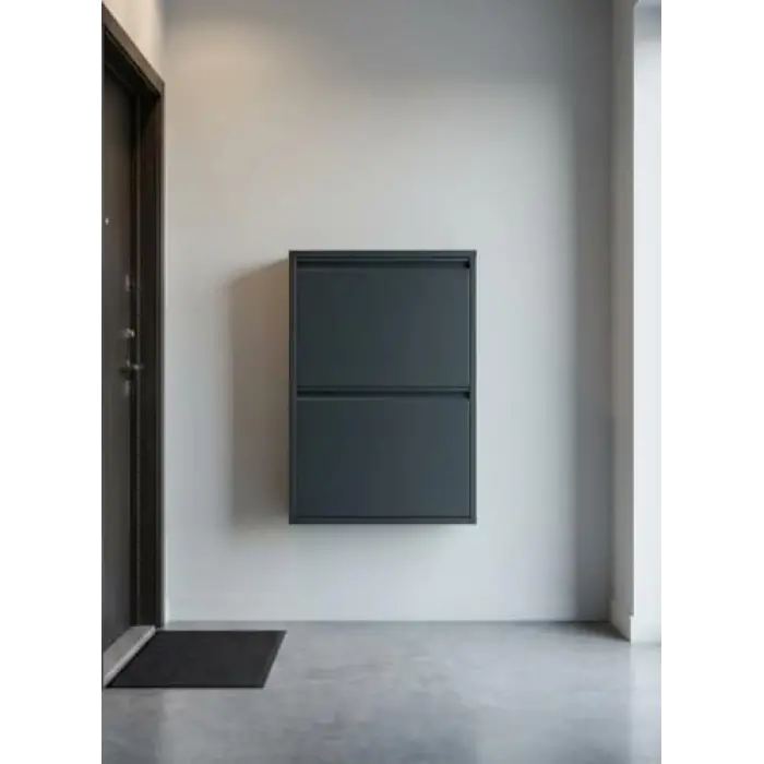 İkili 2li Metal Ayakkabılık Premium (Antrasit)