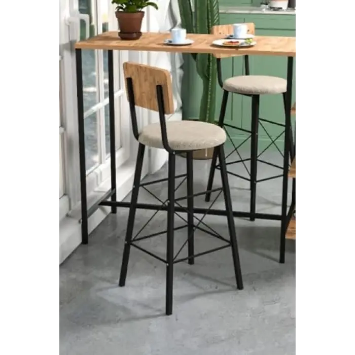 Imaj Bar Sandalye Minderli Beyaz 3652