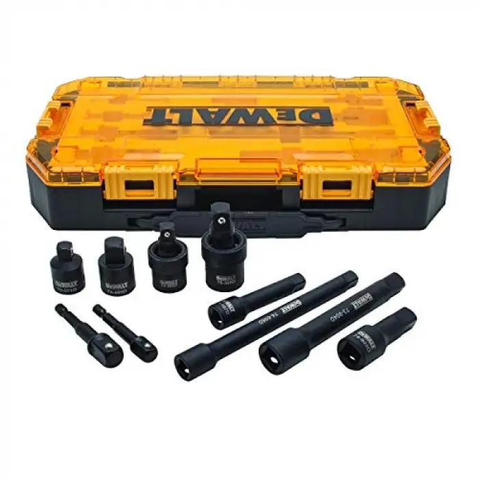 Impact Driver Socket, 10-Piece 3/8 , Drive Metric (, Adapter Set, & 1/2 , DWMT74741)