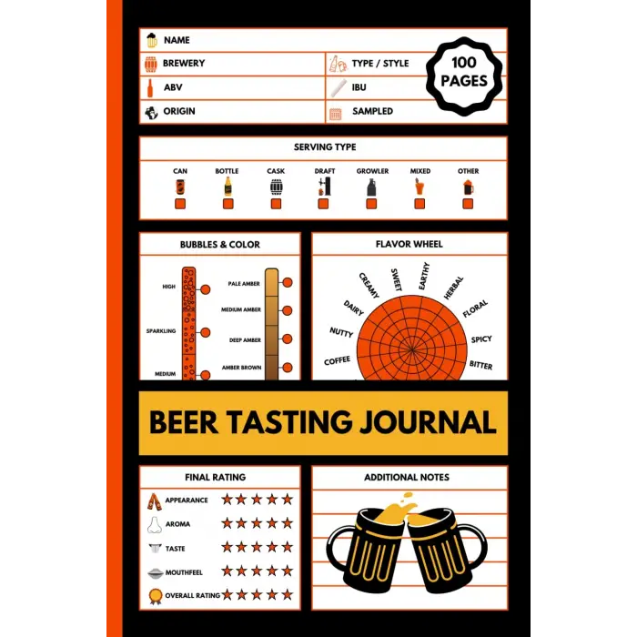 Independently published Beer Tasting Journal: 6X9 Inch Beer Sampling Book, A Review Logbook For Brewers With Flavor Wheel Chart And Notes.