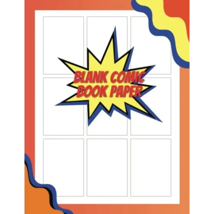 Independently published Blank Comic Book, comic paper with, easy panel customization, Paper: 9-panel, light-gray boxes for