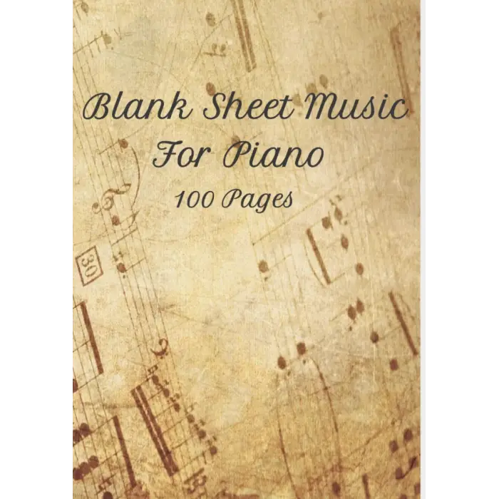 Independently published Blank Sheet Music Manuscript: For Piano, 12 Plain Staffs, Staves. 100 Sheets