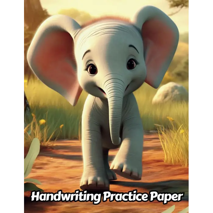 Independently published Elephant Handwriting Practice Paper: Wide Lines With Dotted Midline | For Students Learning To Write Letters | Grades K-2 School | Gift For Safari Animal Lovers | 8.5 x 11 I...