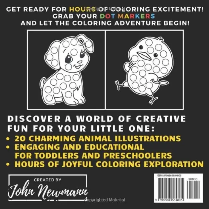 Independently published High Contrast Dot Markers Cute Animals Coloring Fun: Exploring Creativity: Colorful Dot Marker Adventures with Cute Critters! (The High Contrast Dot Marker Collection)