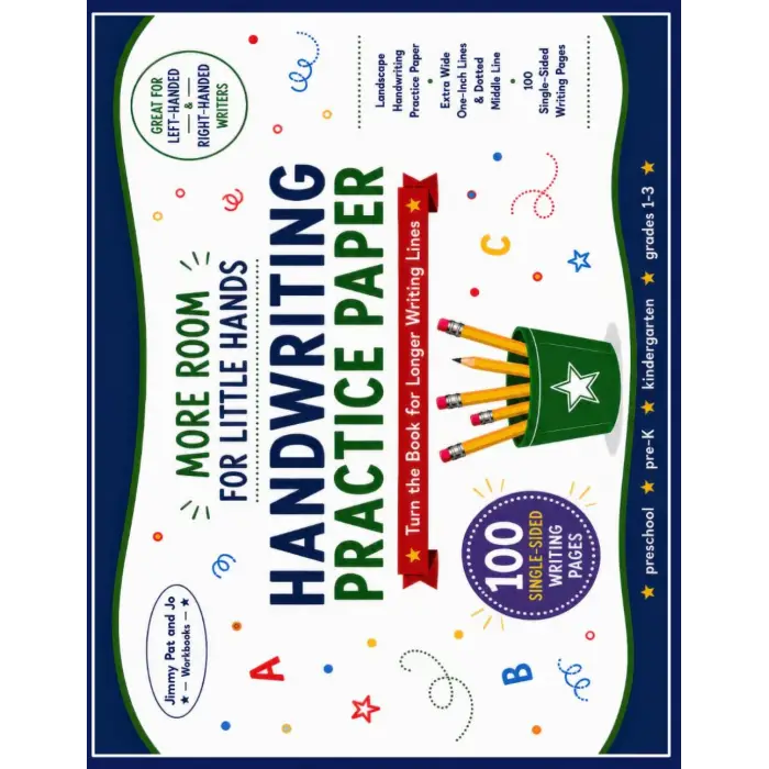 Independently published Landscape Handwriting Practice Paper. Extra wide one-inch lines & dotted middle line. 100 single sided writing pages: For left-handed and ... preschool, pre-K, kindergarten...