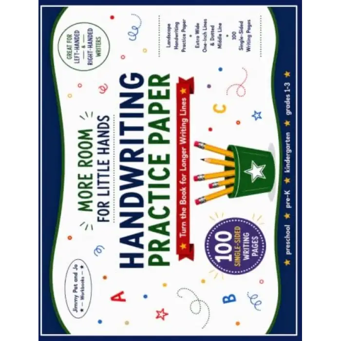 Independently published Landscape Handwriting Practice Paper. Extra wide one-inch lines & dotted middle line. 100 single sided writing pages: For left-handed and ... preschool, pre-K, kindergarten...