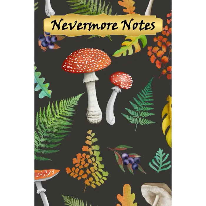 Independently published Nevermore Notes: Red Mushroom Fall Leaves Vintage Illustration | Fly Agaric Mushroom Autumn Botanical Journal