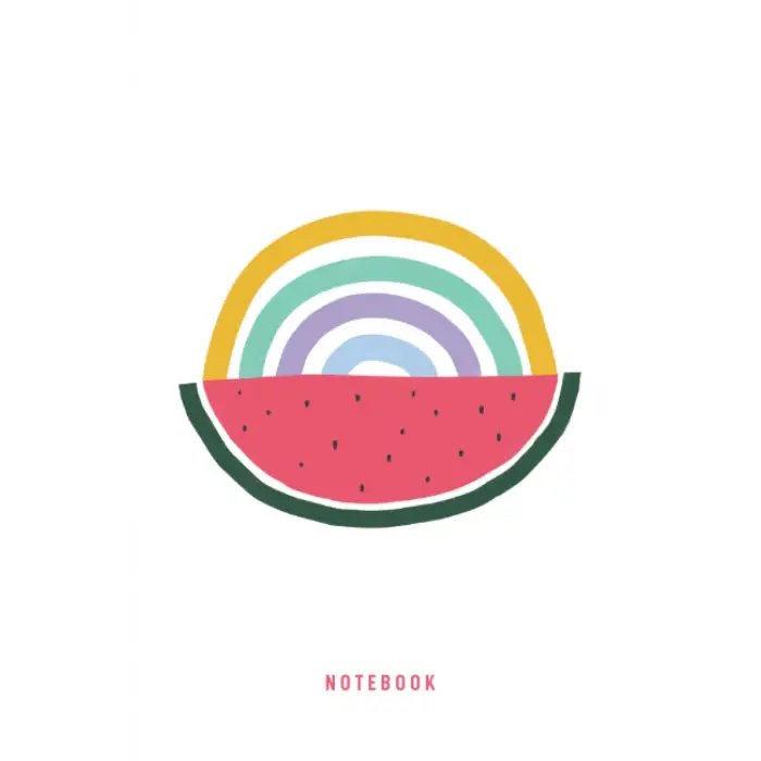 Independently published Notebook: Watermelon Rainbow - White Front (Pink Back Cover) | Lined Notebook for Writing, Diary, Daily Planner; 120 Pages, 6x9, Matte Softcover ... Digital Illustration &...