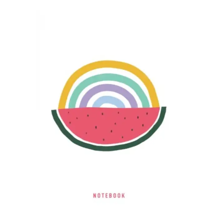 Independently published Notebook: Watermelon Rainbow - White Front (Pink Back Cover) | Lined Notebook for Writing, Diary, Daily Planner; 120 Pages, 6x9, Matte Softcover ... Digital Illustration &...