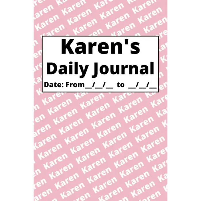 Independently published Personalized Daily Journal - Karen: Pink cover
