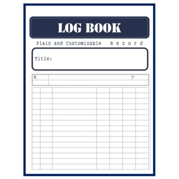 Independently published Plain Log Book: Large Blank Form with 7 Columns to Record any Activity, Time, Inventory, Income and Expenses, Mileage, Orders, or Visitors as your design (Navy Blue)