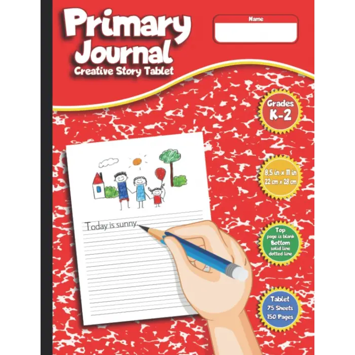 Independently published Primary Journal Creative Story Tablet (Draw & Write Exercise Books): 75 Sheets, 150 Pages, 8,5 x 11 Inches, 22 cm x 28 cm, Red Marble, Grades K-2 Kindergarten Writing Journa...