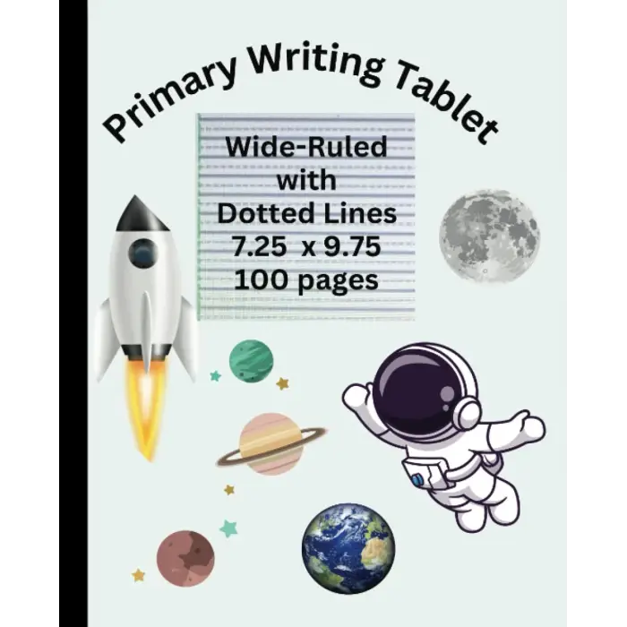 Independently published Primary Writing Journal For Grades K-2 With Dotted Midline To Help Learn And Practice ABCs. Upper and Lower Case Alphabet Is The First Page, With 100 Pages For Writing Practice