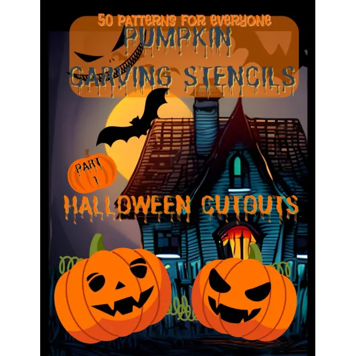 Independently published Pumpkın Carvıng Stencıls 50 Patterns For Everyone, Halloween Cutouts Part 1: Decorating for Halloween, 8,5x11 format
