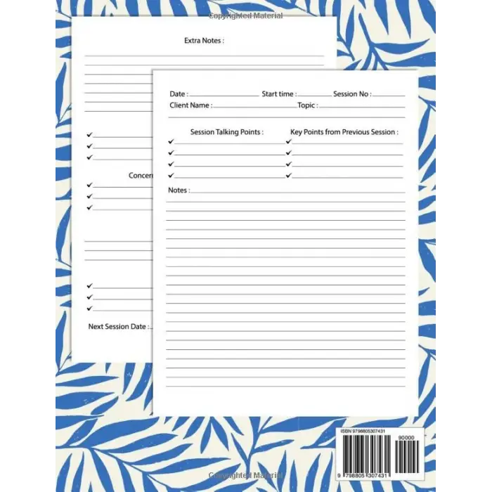Independently published Session notes notebook for Therapist Counselors Coaches and Social worker, Customized Log Book To Record Client Problems, Progress, Plans For Psychotherapists | wonderful le...
