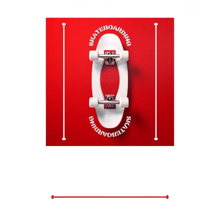 Independently published Skateboard, Red and white paperback