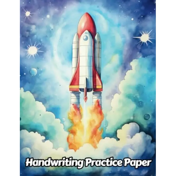 Independently published Space Rocket Handwriting Practice Paper: Wide Lines With Dotted Midline | For Students Learning To Write Letters | Grades K-2 School | Gift For Universe Lovers | 8.5 x 11 In...