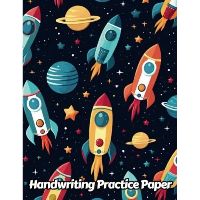 Independently published Space Rocket Handwriting Practice Paper: Wide Lines With Dotted Midline | For Students Learning To Write Letters | Grades K-2 School | Gift For Universe Lovers | 8.5 x 11 In...