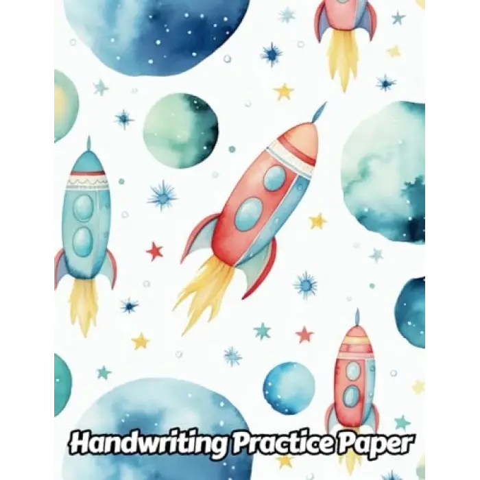Independently published Space Rocket Handwriting Practice Paper: Wide Lines With Dotted Midline | For Students Learning To Write Letters | Grades K-2 School | Gift For Universe Lovers | 8.5 x 11 In...