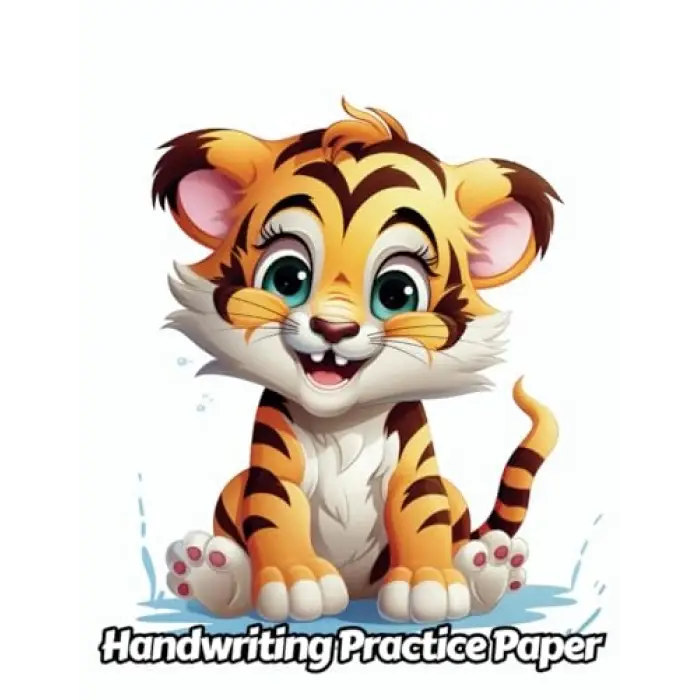 Independently published Tiger Handwriting Practice Paper: Wide Lines With Dotted Midline | For Students Learning To Write Letters | Grades K-2 School | Gift For Safari Animal Lovers | 8.5 x 11 Inch...