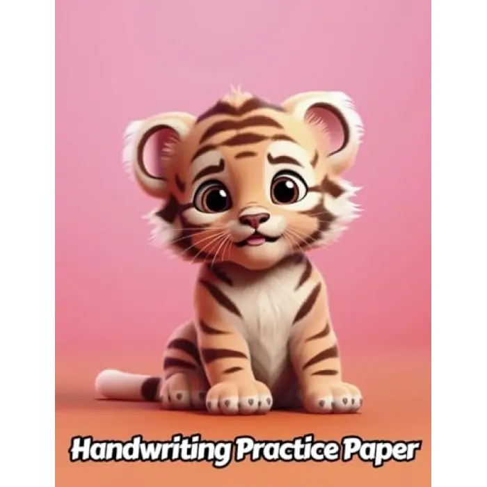 Independently published Tiger Handwriting Practice Paper: Wide Lines With Dotted Midline | For Students Learning To Write Letters | Grades K-2 School | Gift For Safari Animal Lovers | 8.5 x 11 Inch...