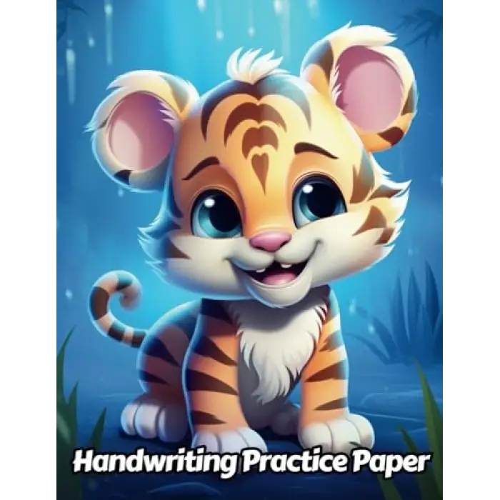 Independently published Tiger Handwriting Practice Paper: Wide Lines With Dotted Midline | For Students Learning To Write Letters | Grades K-2 School | Gift For Safari Animal Lovers | 8.5 x 11 Inch...