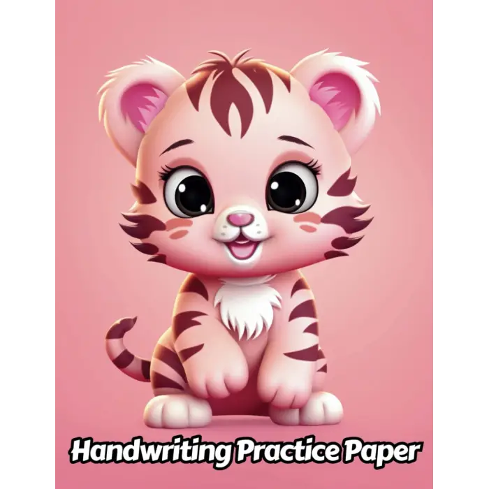 Independently published Tiger Handwriting Practice Paper: Wide Lines With Dotted Midline | For Students Learning To Write Letters | Grades K-2 School | Gift For Safari Animal Lovers | 8.5 x 11 Inch...