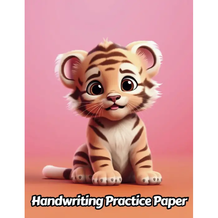 Independently published Tiger Handwriting Practice Paper: Wide Lines With Dotted Midline | For Students Learning To Write Letters | Grades K-2 School | Gift For Safari Animal Lovers | 8.5 x 11 Inch...