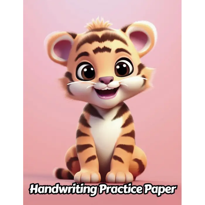Independently published Tiger Handwriting Practice Paper: Wide Lines With Dotted Midline | For Students Learning To Write Letters | Grades K-2 School | Gift For Safari Animal Lovers | 8.5 x 11 Inch...