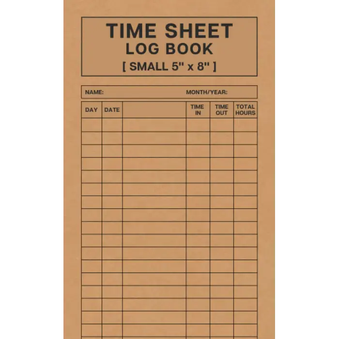 Independently published Time Sheet Log Book Small: Daily Time Sheet Log to Record Time, Work Hours, or Employee Hours for Personal Use and Small Business Owner