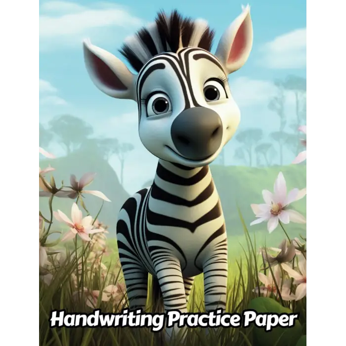 Independently published Zebra Handwriting Practice Paper: Wide Lines With Dotted Midline | For Students Learning To Write Letters | Grades K-2 School | Gift For Safari Animal Lovers | 8.5 x 11 Inch...