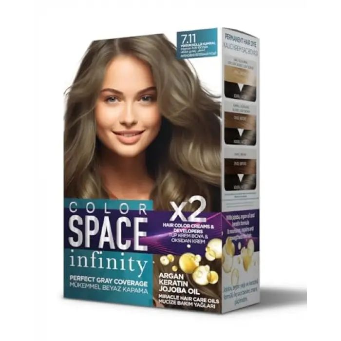 Infınıty Set Saç Boyası 7.11 Yoğun Küllü Kumral