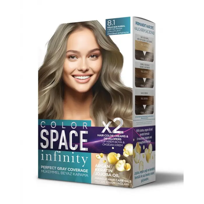 Infınıty Set Saç Boyası 8.1 Küllü Açık Kumral