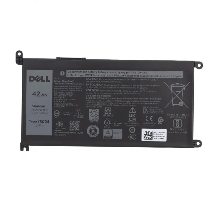 Inspiron 5598 3 Hücre 42WH Pil Tipi YRDD6 Parça Numarası VM732 1VX1H
