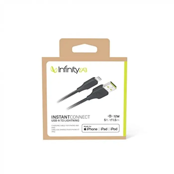 InstantConnect Kablo USB-A Lightning Siyah 1.5m
