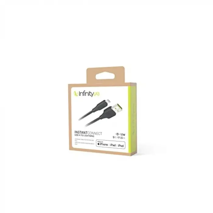 InstantConnect Kablo USB-A Lightning Siyah 1.5m