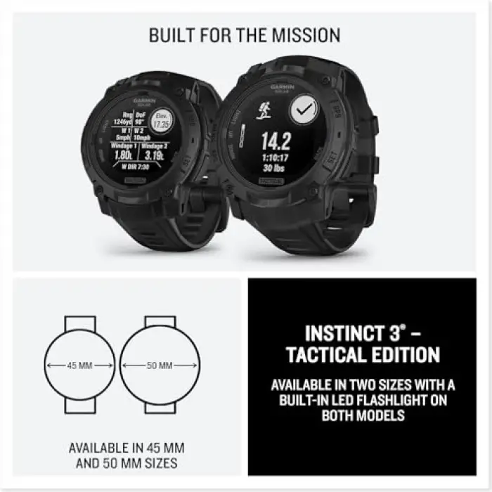 Instinct 3 – 50 mm Solar Tactical Edition Siyah